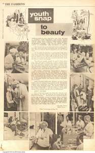 "Youth Snap: To Beauty" appeared in WWD on August 9, 1966.