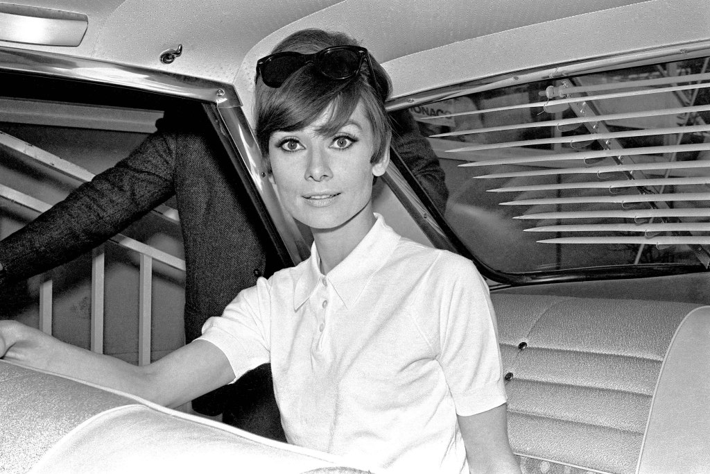 Audrey Hepburn on the set of “Two for the Road” at Studios de la Victorine near Nice in 1967