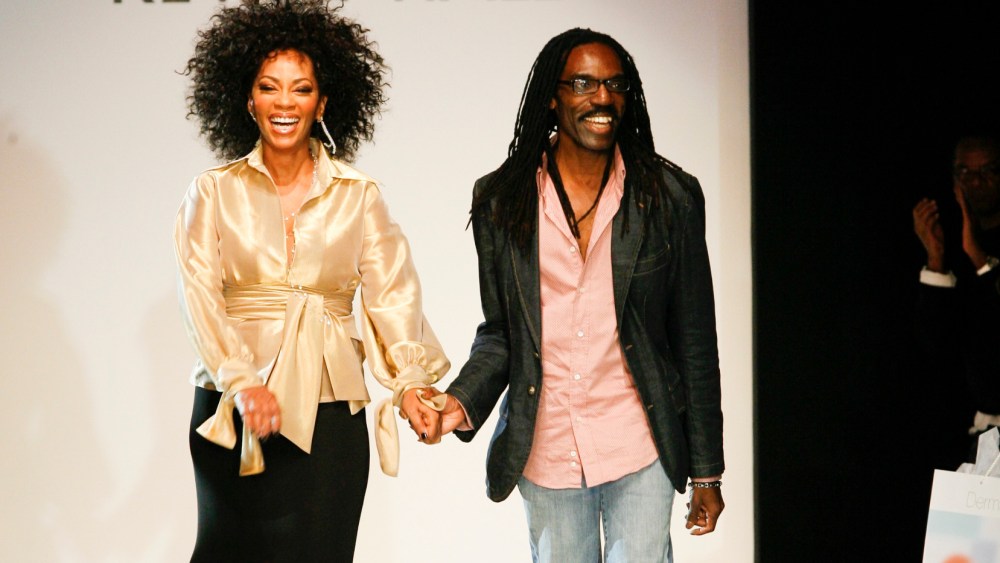 Singer Jody Watley with Kevan Hall in his spring 2007 show finale.